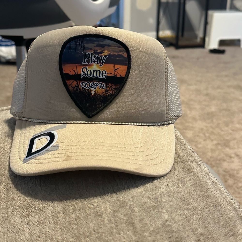 OTTO Black Trucker Hat with Orange Bow Patch